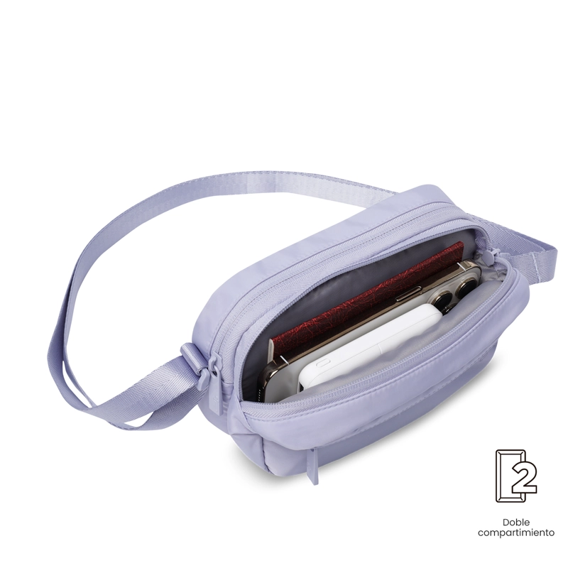 CARTERA PARA MUJER BOMBO TIPO CROSSBODY PEQUEÑO MORADO - 5