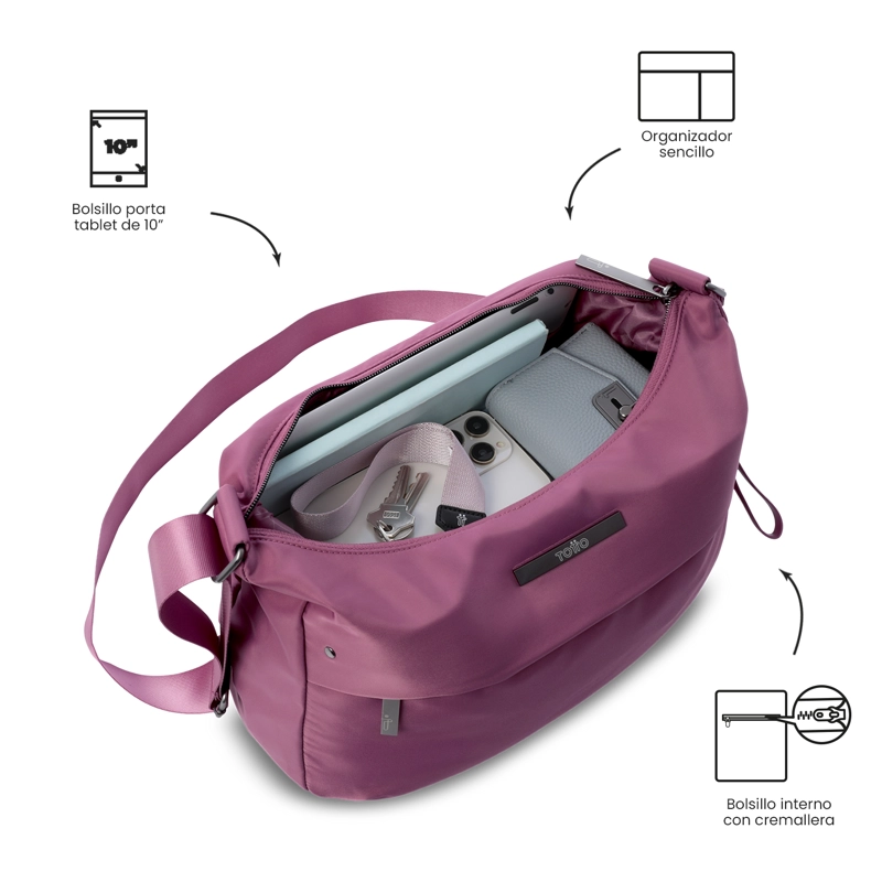 CARTERA PARA MUJER PORTA TABLETA 10' ADELAIDE 1 2.0 ROSADO - 5