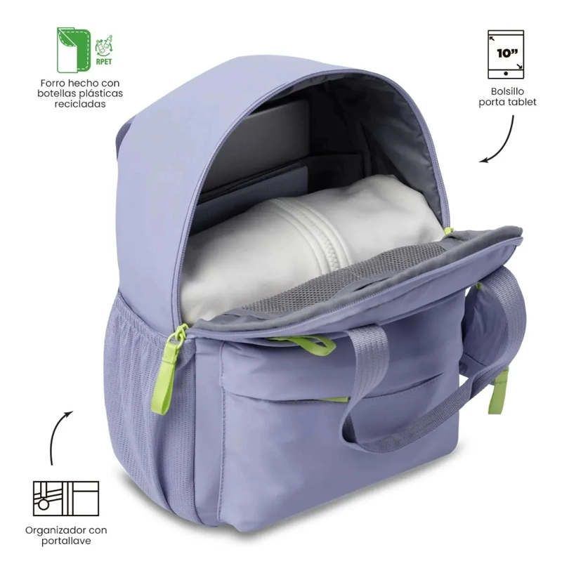 MOCHILA UNIVERSITARIO PORTA TABLET 10  SUZUKA MORADO MUJER - 5