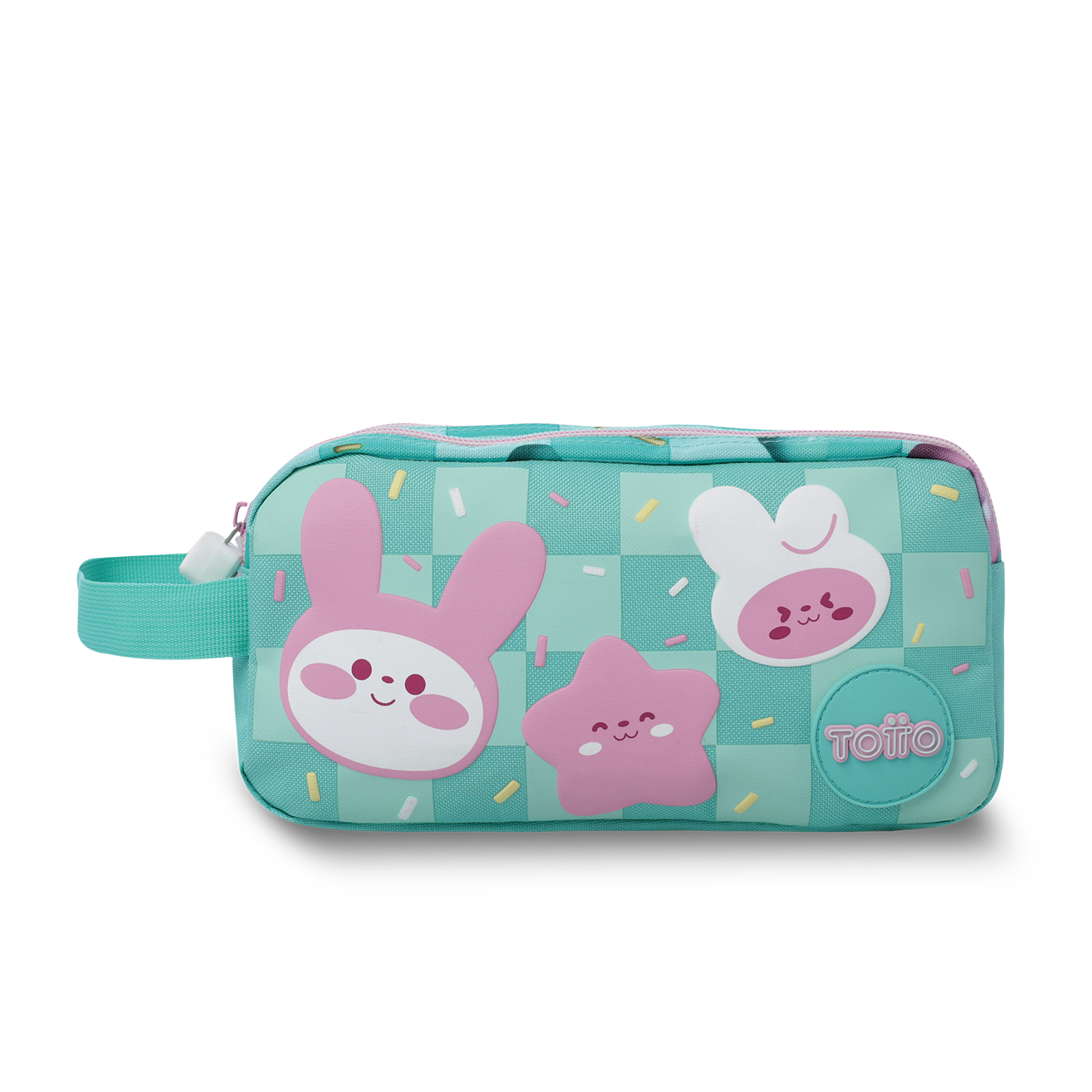 ESTUCHE ORGANIZADOR DE LAPICES TOTTO BUNNY PUMP ESCOLAR PARA NIÑAS CON 2 COMPARTIMENTOS AZUL - 1