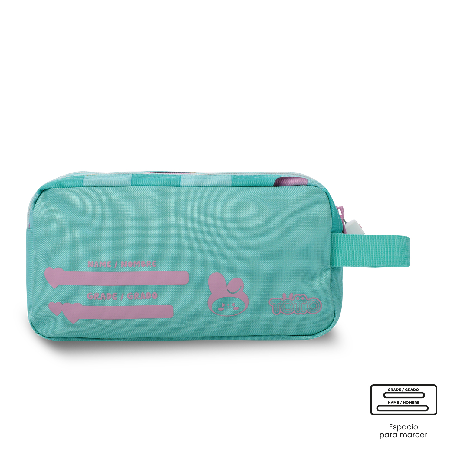 ESTUCHE ORGANIZADOR DE LAPICES TOTTO BUNNY PUMP ESCOLAR PARA NIÑAS CON 2 COMPARTIMENTOS AZUL - 4