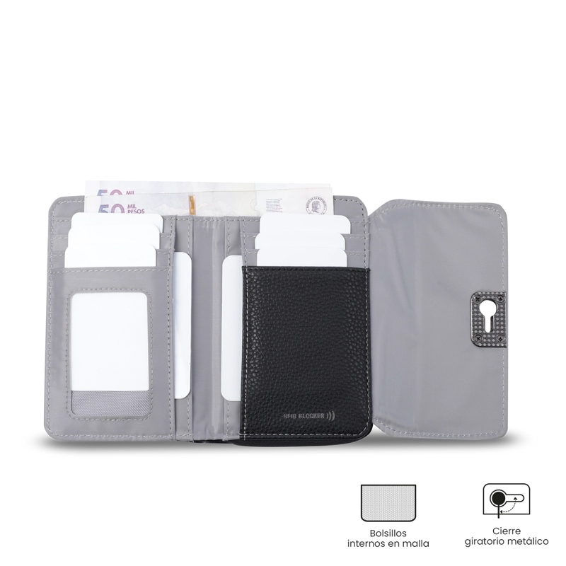 BILLETERA TOTTO RFID BLOCKER SMOOOTH CRI NEGRO - 4