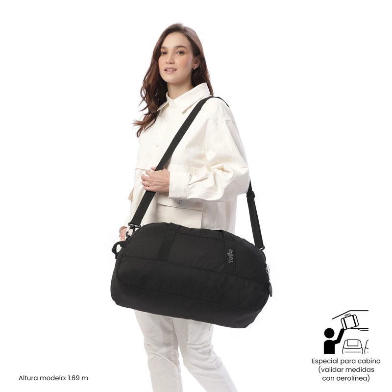 BOLSO DE VIAJE DE CABINA TOTTO RPET 35 LITROS ACTIVE M NEGRO CON CORREA AJUSTABLE - 2