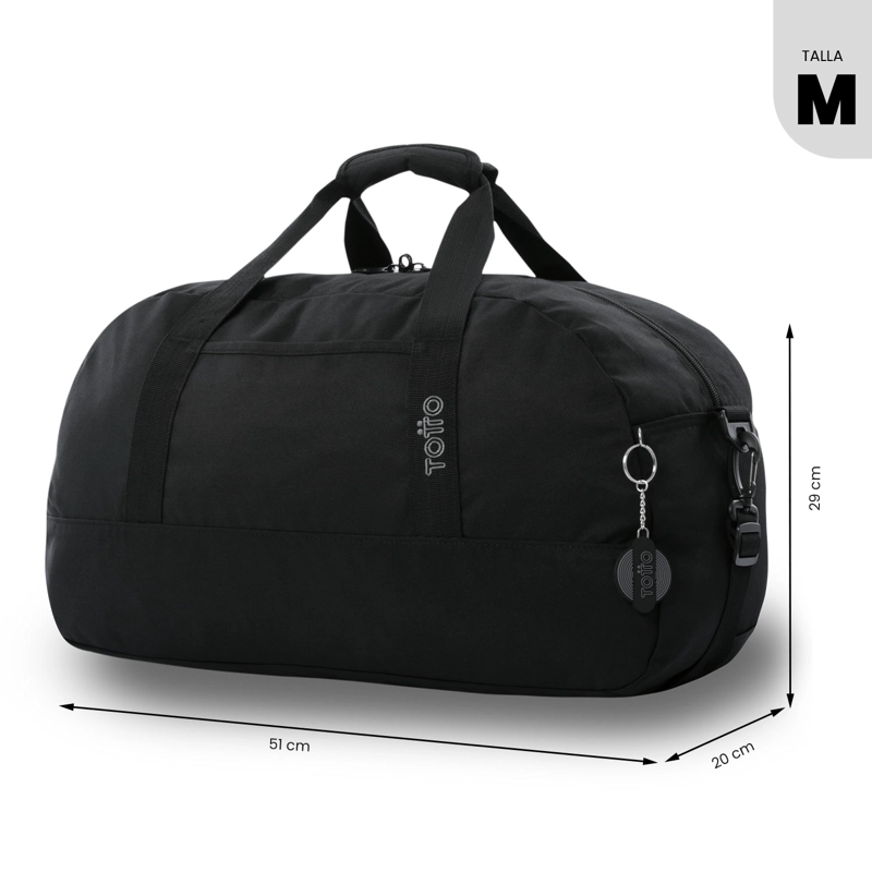 BOLSO DE VIAJE DE CABINA TOTTO RPET 35 LITROS ACTIVE M NEGRO CON CORREA AJUSTABLE - 4