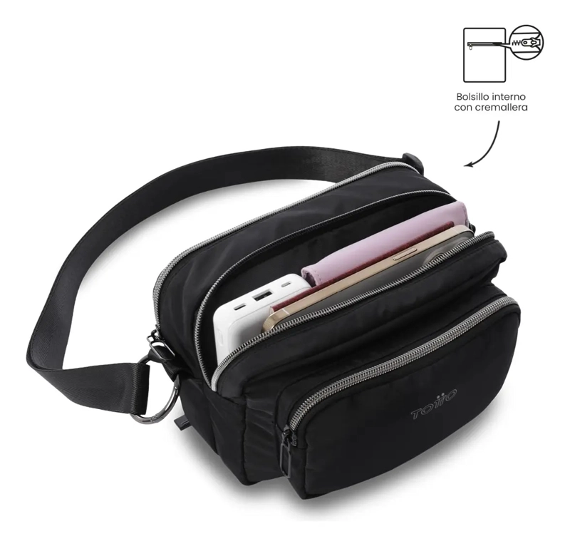 CARTERA TOTTO RIÑONERA 2 EN 1 FUNTY 3.0 PEQUEÑA NEGRO - 2