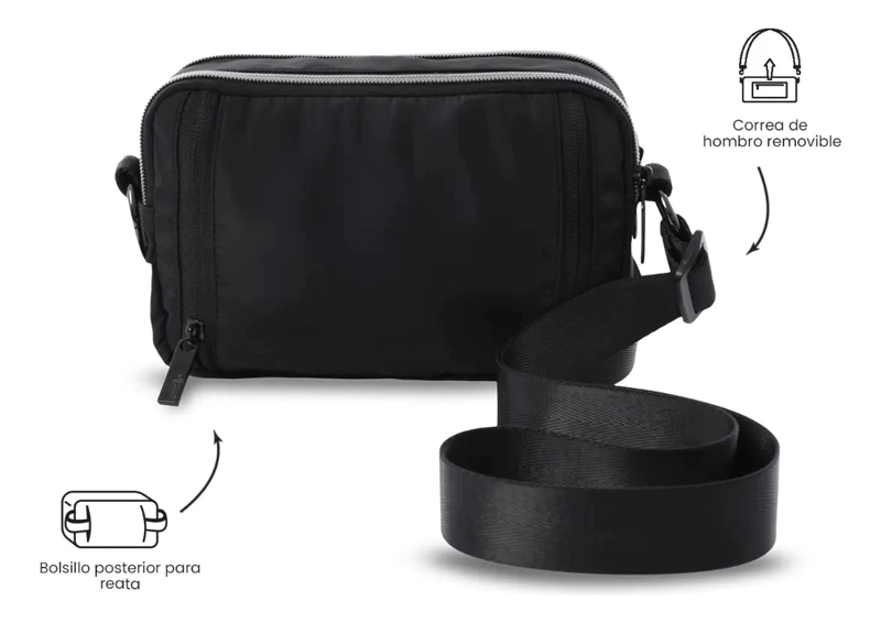 CARTERA TOTTO RIÑONERA 2 EN 1 FUNTY 3.0 PEQUEÑA NEGRO - 3