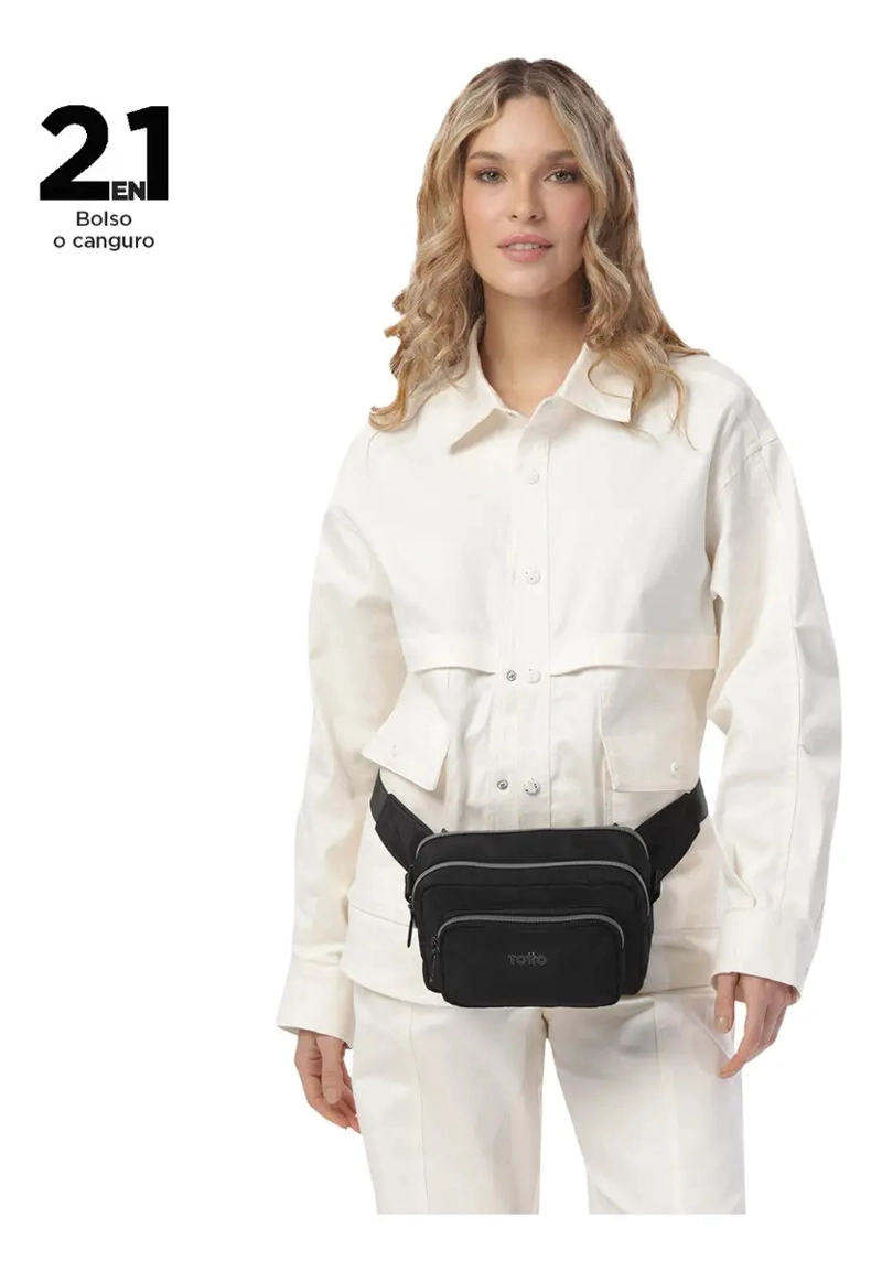 CARTERA TOTTO RIÑONERA 2 EN 1 FUNTY 3.0 PEQUEÑA NEGRO - 5