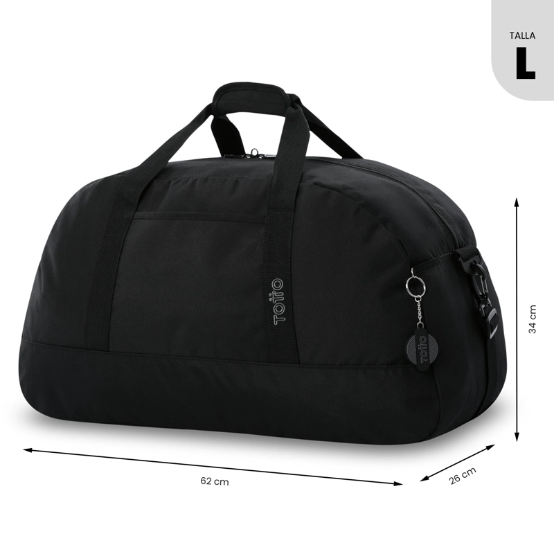 BOLSO DE VIAJE DE CABINA TOTTO RPET 55 LITROS ACTIVE L NEGRO CON CORREA AJUSTABLE - 4