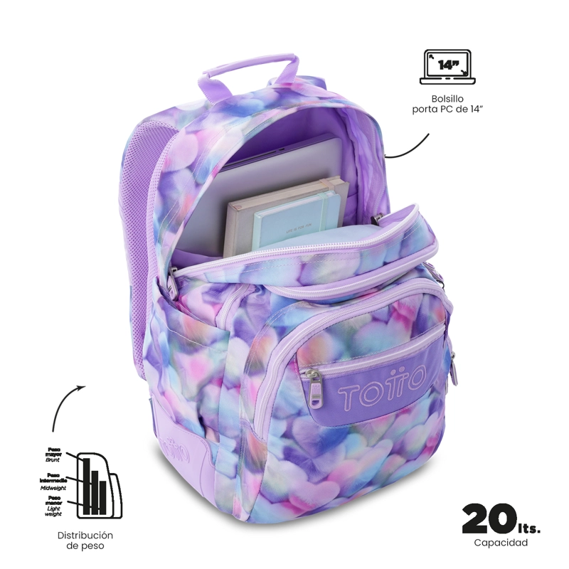 MOCHILA TOTTO PORTA PC 14' RAYOL MORADO - 5