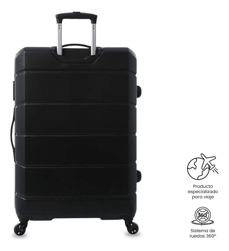 MALETA DE VIAJE TOTTO 23 KG 360 RAYATTA BODEGA NEGRO - 5
