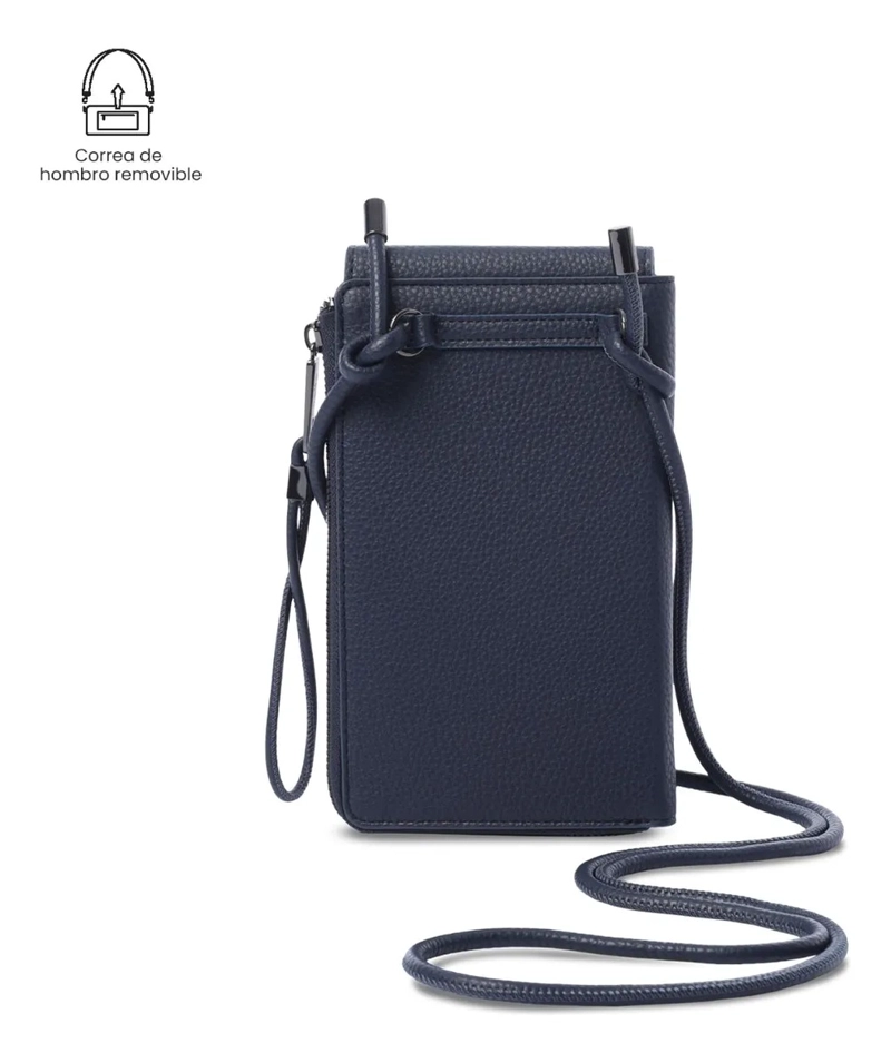PORTACELULAR SMOOTH PARA MUJER CON RFID BLOCKER AZUL - 6