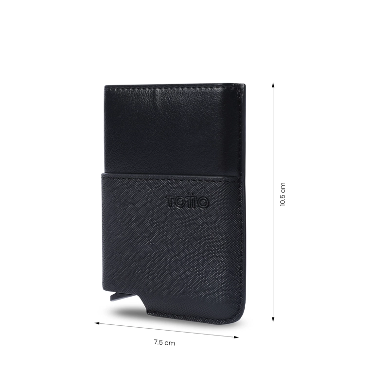 PORTA DOCUMENTOS TOTTO RFID BLOCKER SAFFIANO TAR NEGRO - 2