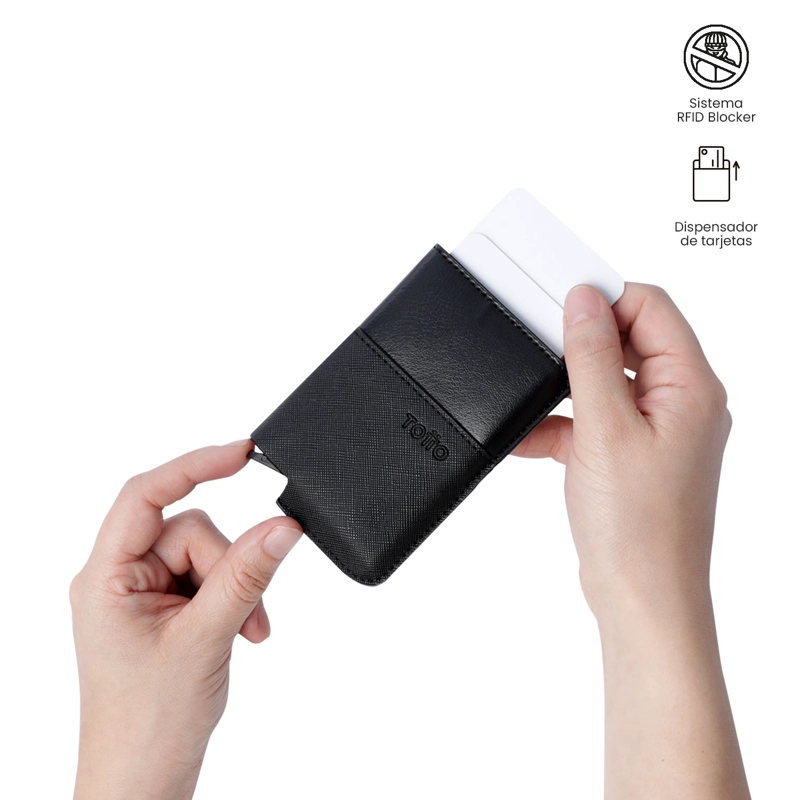 PORTA DOCUMENTOS TOTTO RFID BLOCKER SAFFIANO TAR NEGRO - 3