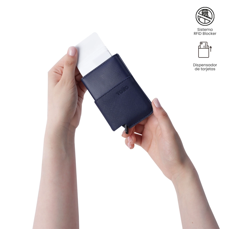 PORTA DOCUMENTOS TOTTO RFID BLOCKER SAFFIANO TAR AZUL - 3