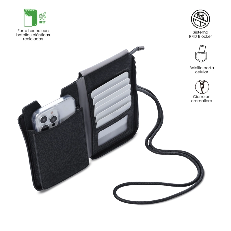 PORTA CELULAR TOTTO RFID BLOCKER SMOOOTH NEGRO - 4