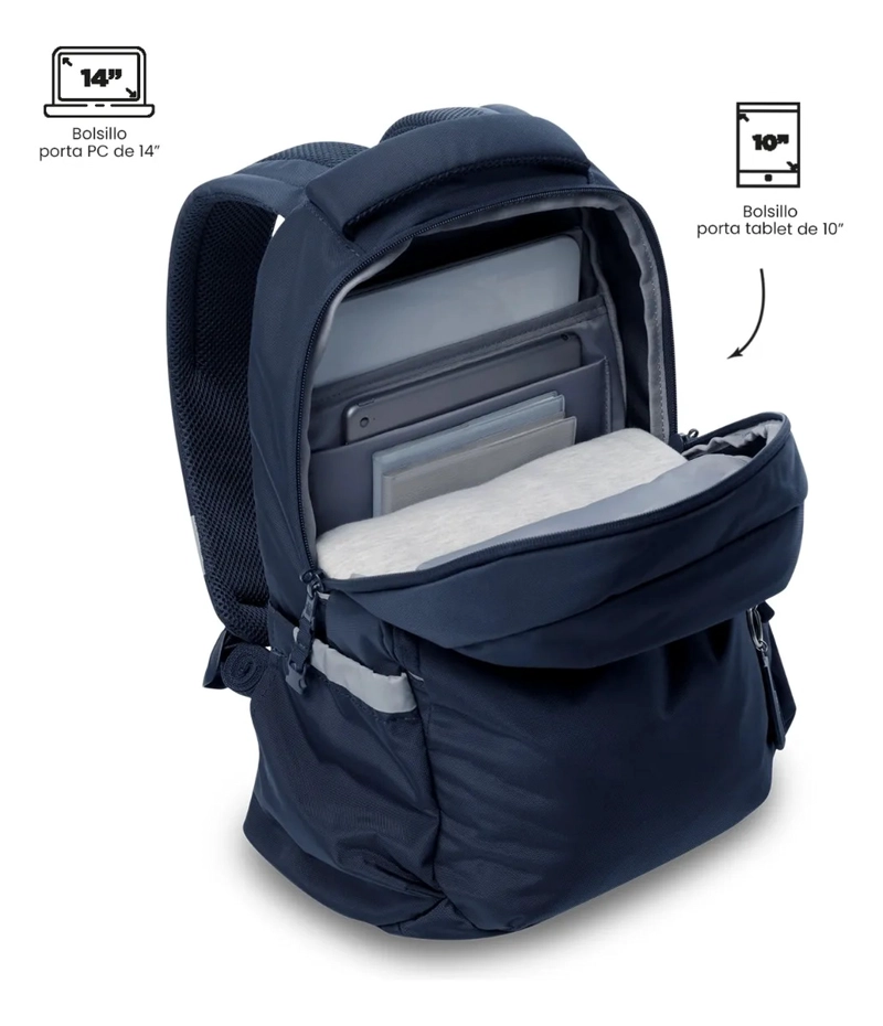 MOCHILA UNIVERSITARIO PORTA PC 14  MISISIPI AZUL UNISEX - 5