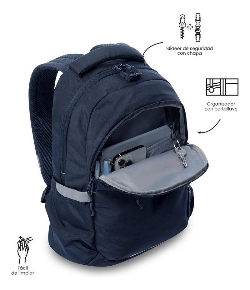 MOCHILA UNIVERSITARIO PORTA PC 14  MISISIPI AZUL UNISEX - 6