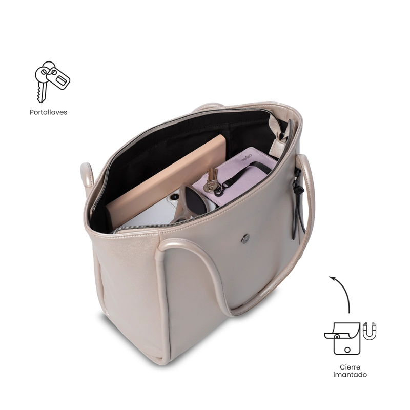 TOTE BAG PARA MUJER SOUL MEDIANO BEIGE - 5
