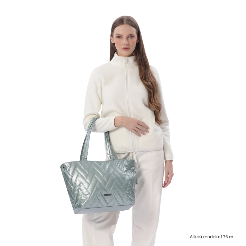 SHOPPING BAG MEDIANO PARA MUJER SAVANHA VERDE - 2