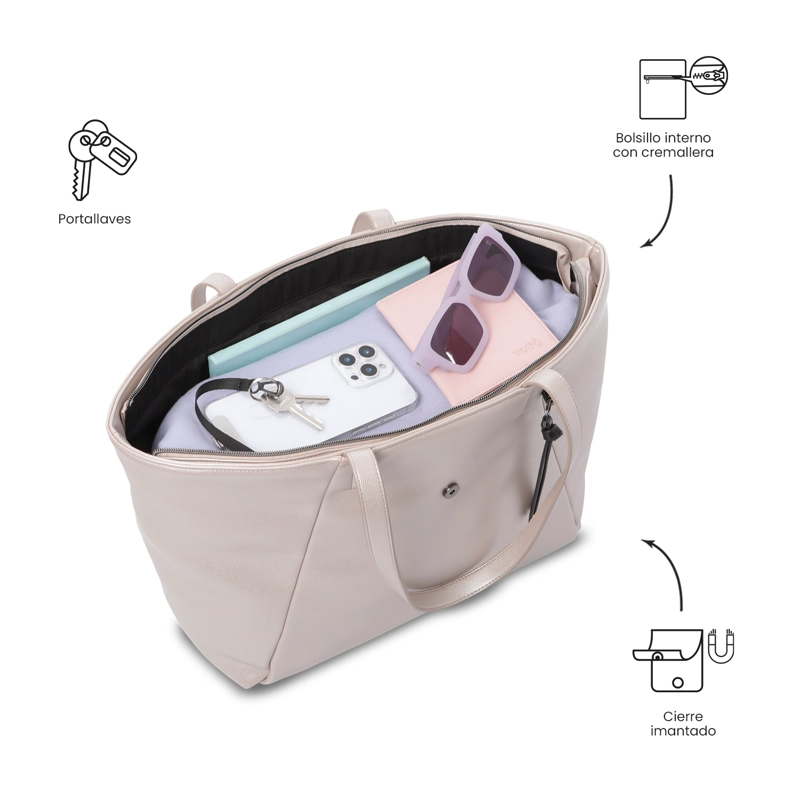 TOTE BAG PARA MUJER SOUL GRANDE BEIGE - 5