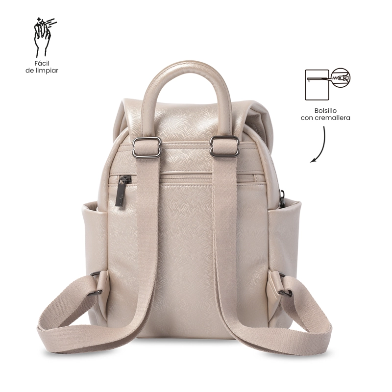 MOCHILA PARA MUJER SOUL  BEIGE/NEGRO - 3