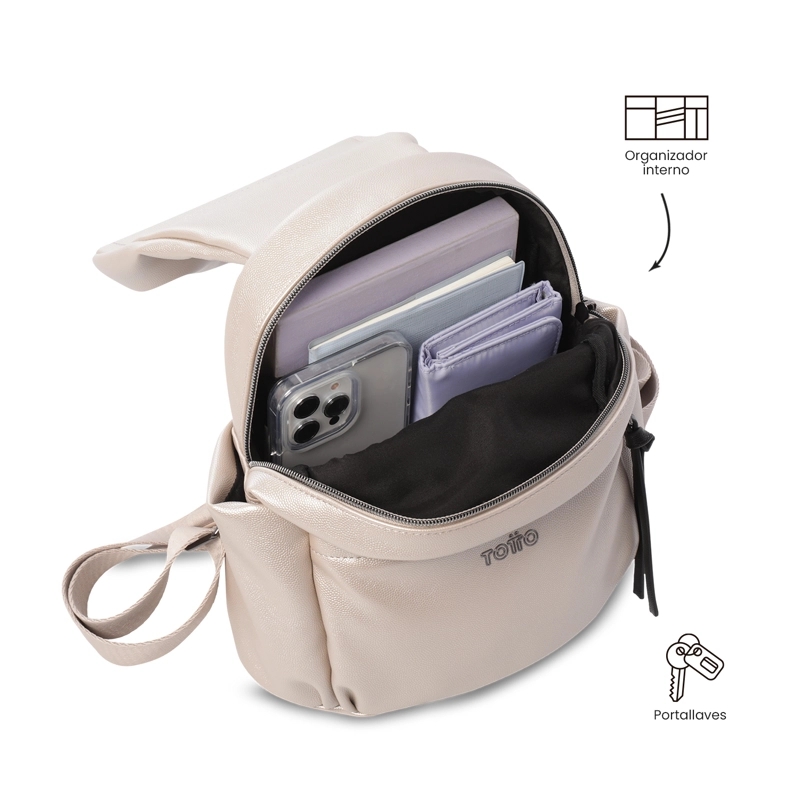 MOCHILA PARA MUJER SOUL  BEIGE/NEGRO - 5
