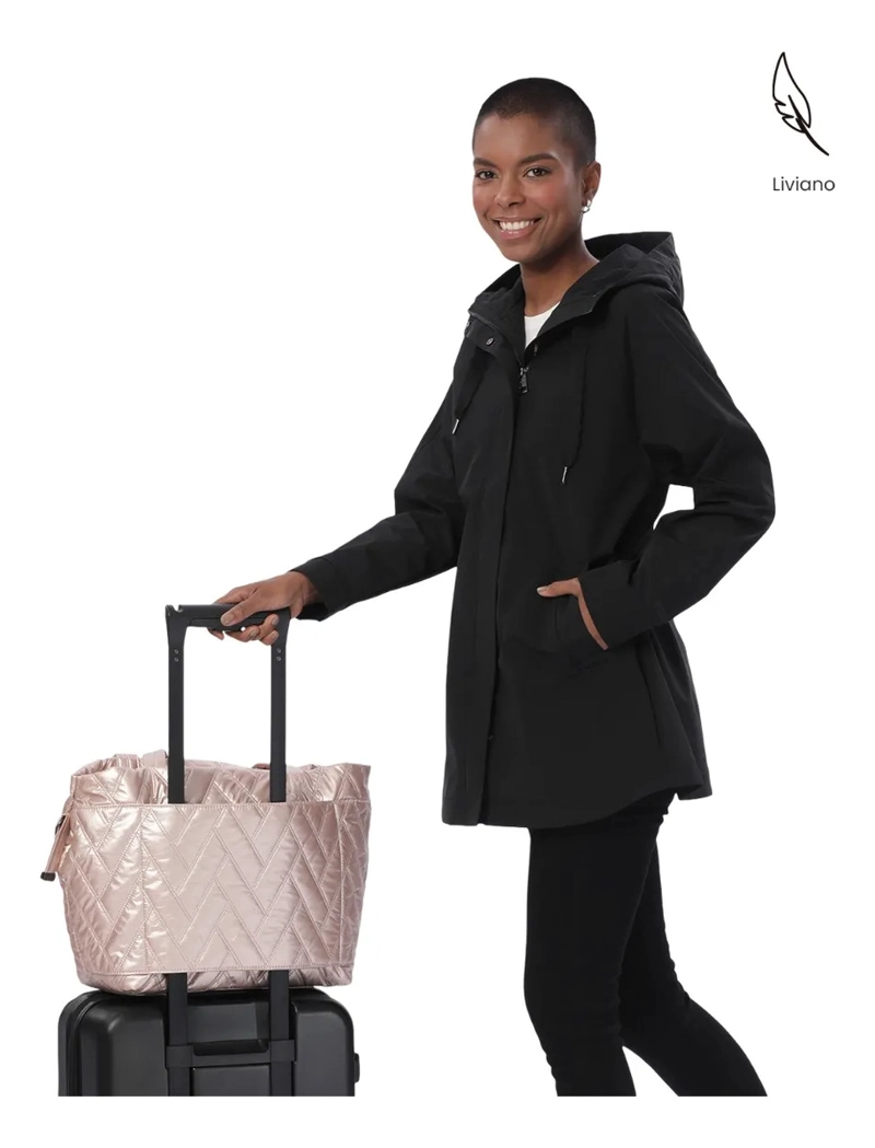 SHOPPING BAG MEDIANO PARA MUJER SAVANHA BEIGE/METALIZADO - 6