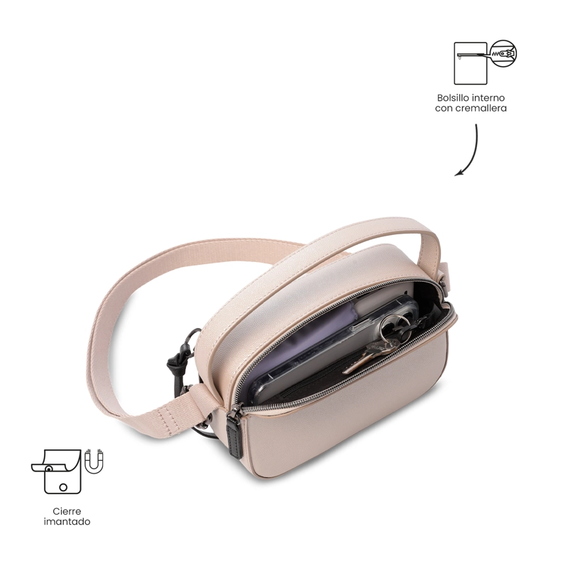BOLSO PARA MUJER SOUL TIPO CROSSBODY PEQUEÑO BEIGE - 5