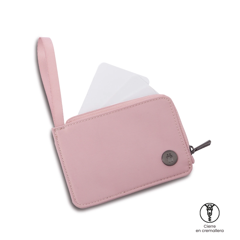 KIT CORNEANA 2 RIÑONERA+COSMETIQUERA+MONEDERO+POSTAL ROSADO - 10