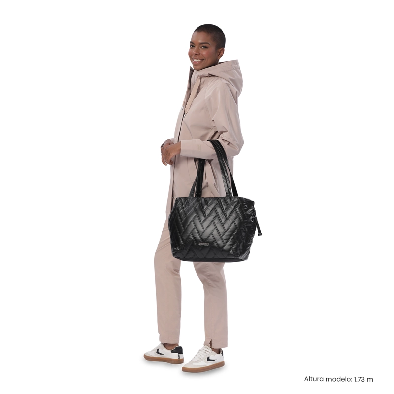 SHOPPING BAG MEDIANO PARA MUJER SAVANHA NEGRO - 2
