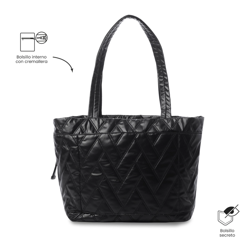 SHOPPING BAG MEDIANO PARA MUJER SAVANHA NEGRO - 4