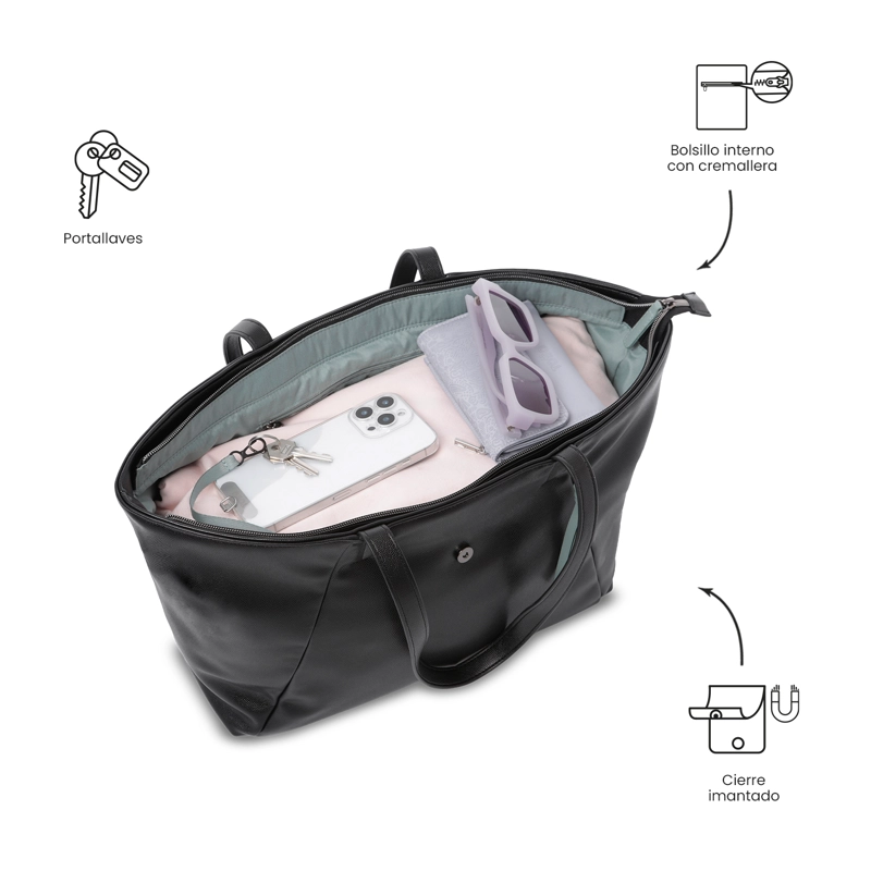 TOTE BAG PARA MUJER SOUL GRANDE NEGRO - 5