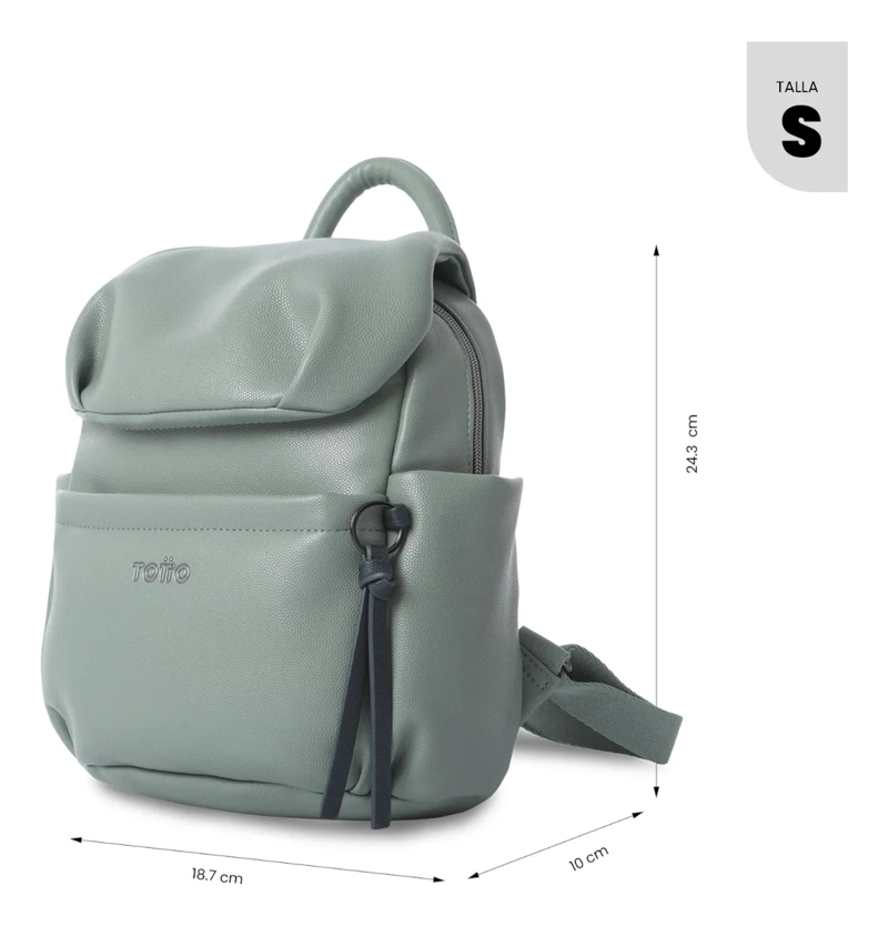 BOLSO PEQUEÑO PARA MUJER SOUL TIPO MOCHILA VERDE/AZUL - 3