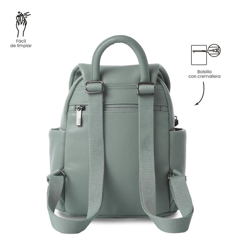 BOLSO PEQUEÑO PARA MUJER SOUL TIPO MOCHILA VERDE/AZUL - 4