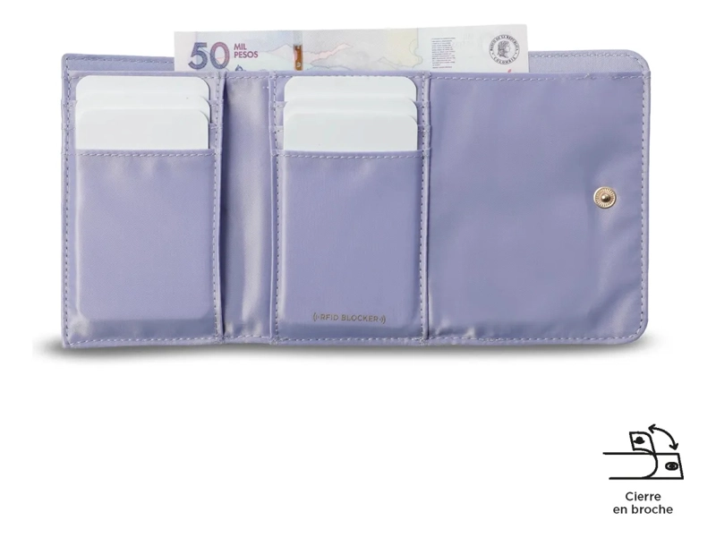 BILLETERA MUJER BEL 2.0 MEDIANA CON RFID BLOCKER MORADA - 4