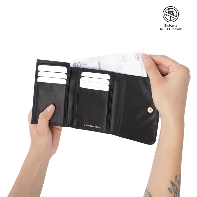 BILLETERA MUJER BEL 2.0 MEDIANA CON RFID BLOCKER NEGRA - 3