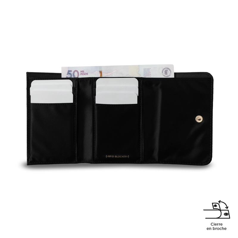 BILLETERA MUJER BEL 2.0 MEDIANA CON RFID BLOCKER NEGRA - 4