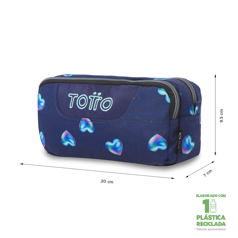 ESTUCHE ESCOLAR PEQUEÑA PARA MUJER SOBRE GLITTER AZUL - 2