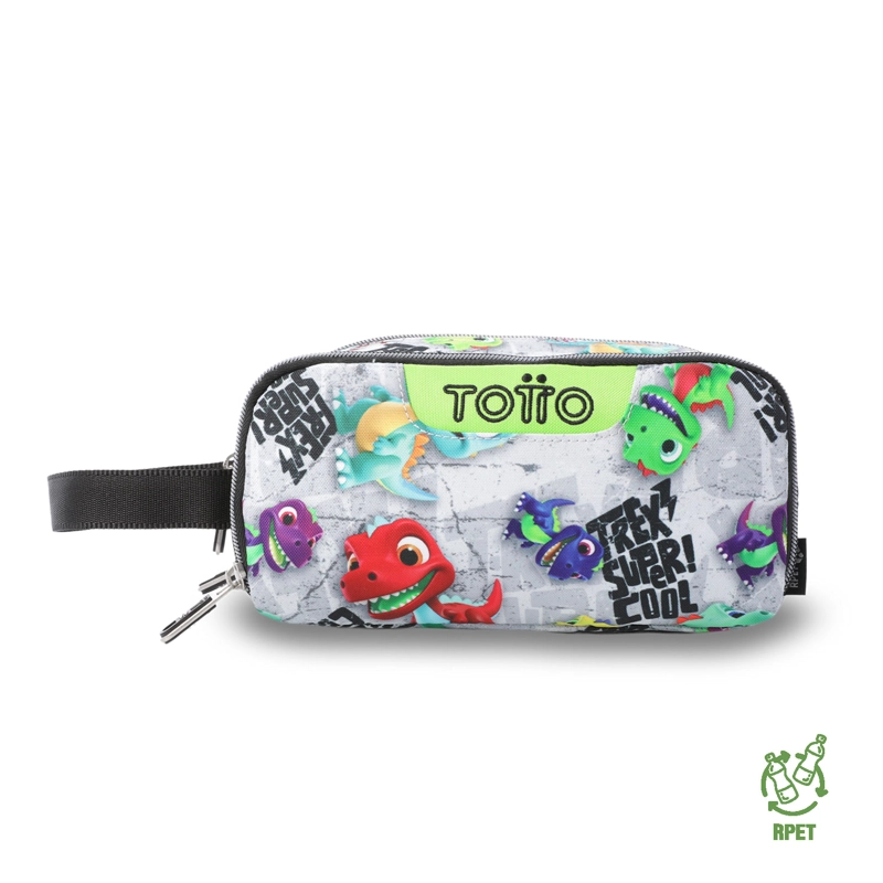 ESTUCHE ESCOLAR MEDIANA PARA NIÑO CINTA PRO GRIS - 1