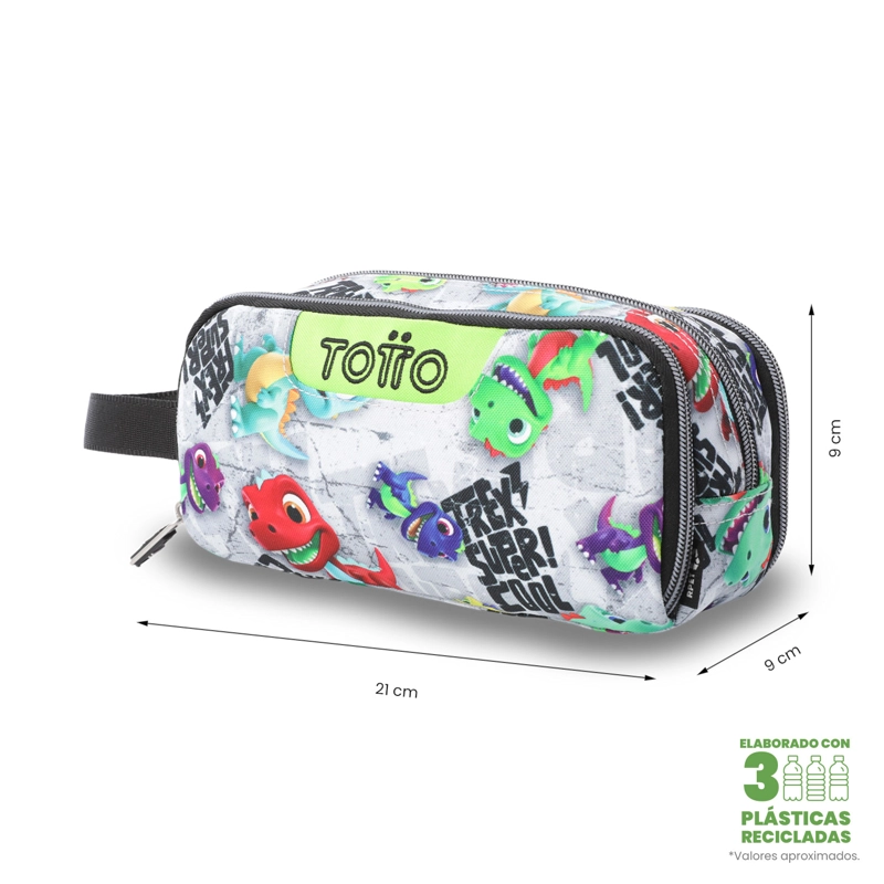 ESTUCHE ESCOLAR MEDIANA PARA NIÑO CINTA PRO GRIS - 2