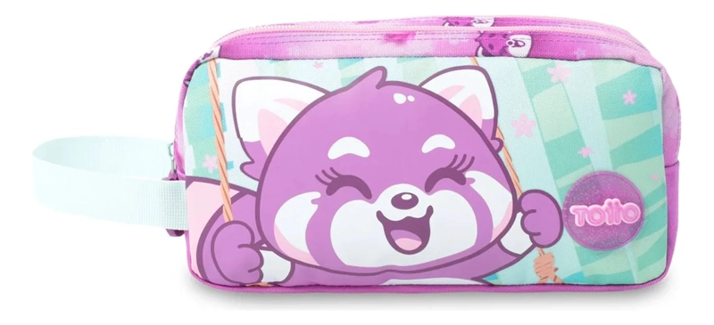 ESTUCHE ESCOLAR GRANDE PARA NIÑA 2 CUERPOS BAMBU MORADA - 1