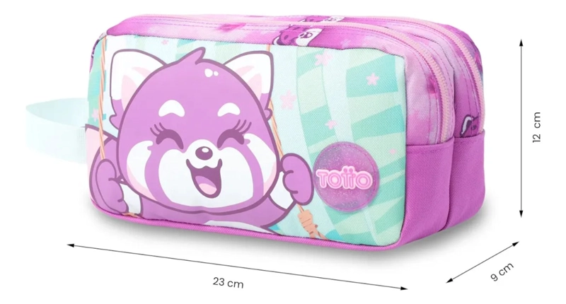 ESTUCHE ESCOLAR GRANDE PARA NIÑA 2 CUERPOS BAMBU MORADA - 2