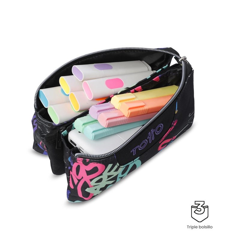 ESTUCHE MULTIUSO TABLERO PEQUEÑA NEGRA MUJER - 4