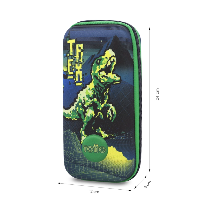 ESTUCHE ESCOLAR TERMOFORMADA PARA NIÑO DIGISAURIO AZUL - 2