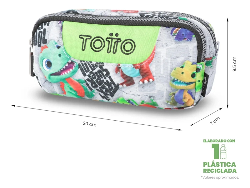 ESTUCHE ESCOLAR PEQUEÑA PARA NIÑO SOBRE GRIS - 2