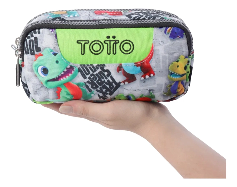 ESTUCHE ESCOLAR PEQUEÑA PARA NIÑO SOBRE GRIS - 3