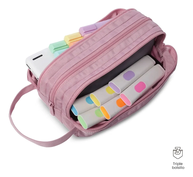ESTUCHE MULTIUSO TRIK GRANDE ROSADA - 4