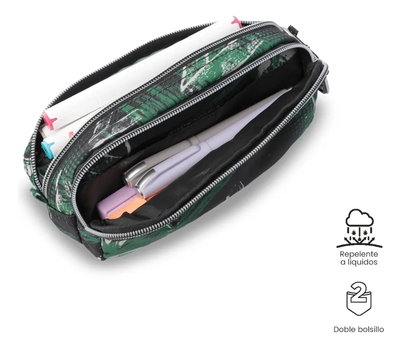 ESTUCHE ESCOLAR PEQUEÑA PARA HOMBRE SOBRE VERDE - 4
