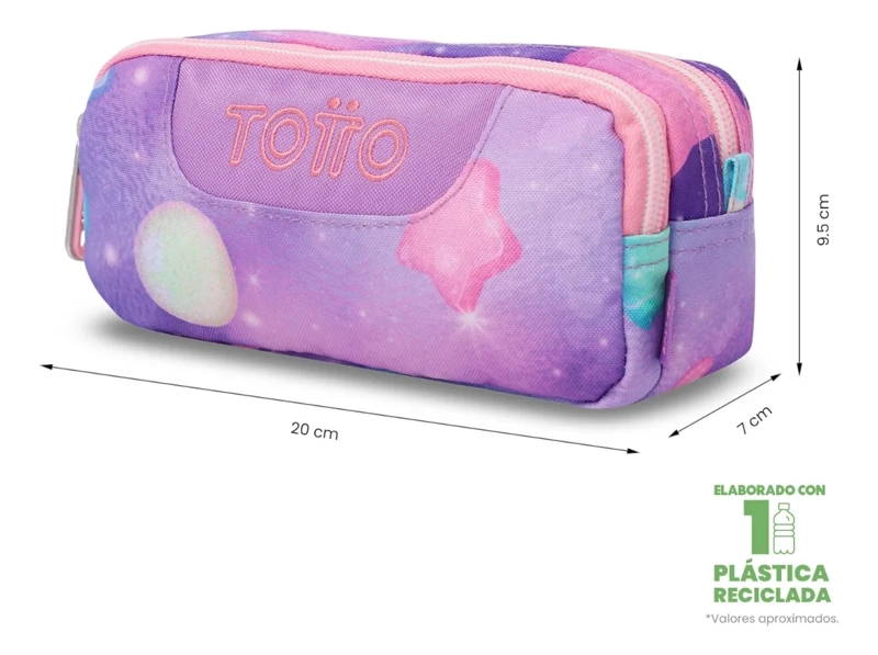 ESTUCHE ESCOLAR PEQUEÑA PARA MUJER SOBRE ROSADO - 2