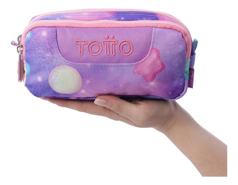 ESTUCHE ESCOLAR PEQUEÑA PARA MUJER SOBRE ROSADO - 3